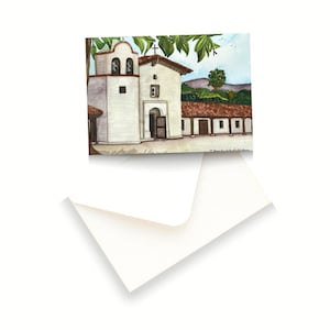 El Presidio de Santa Barbara aquarelle carte de voeux vierge