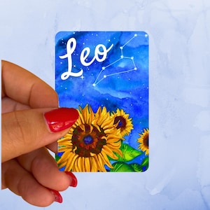 Vinyl Stickers Leo Zodiac At Night Watercolor Art Sticker