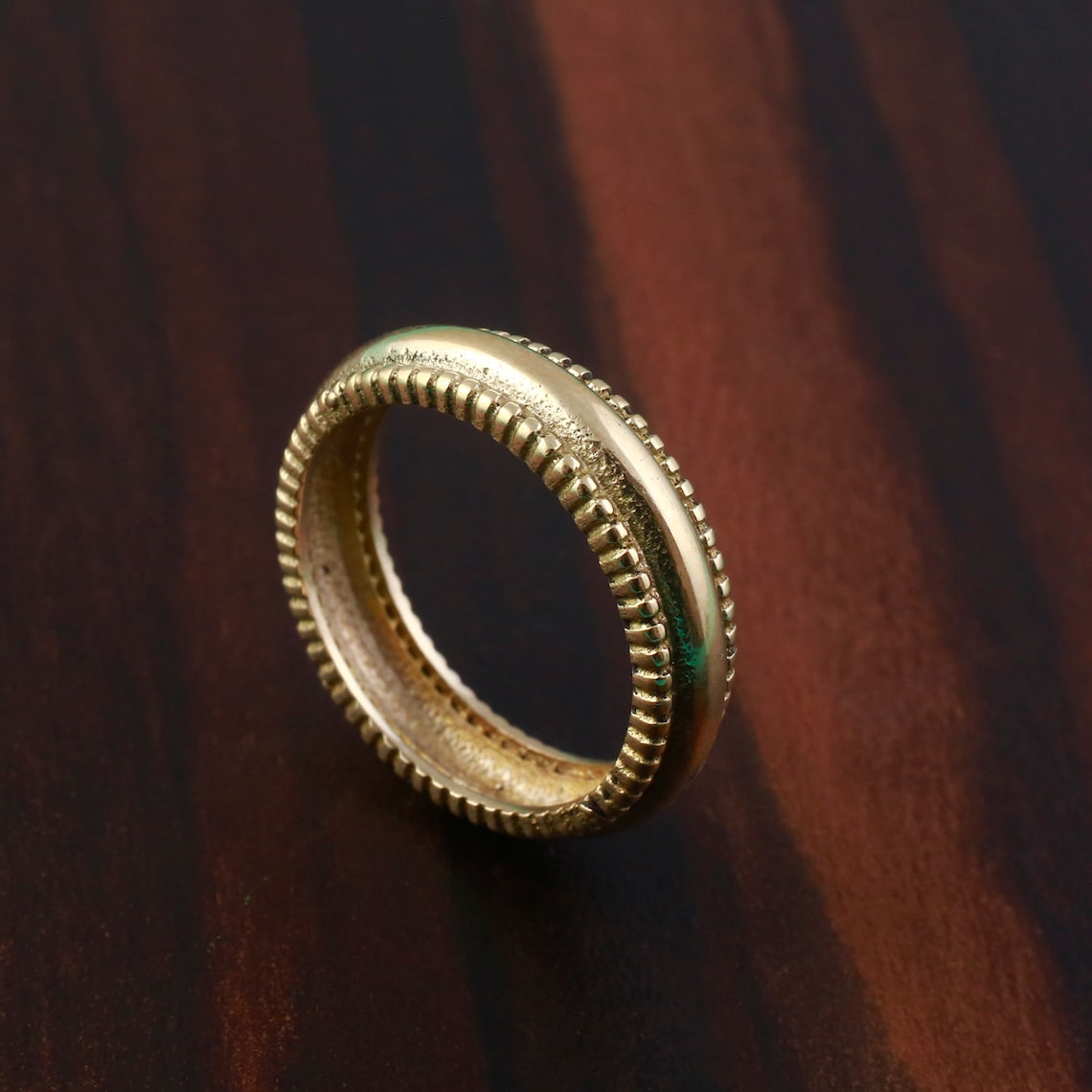 Wide Ring Brass Wedding Band Gold Brass Band Wide Brass Ring Etsy