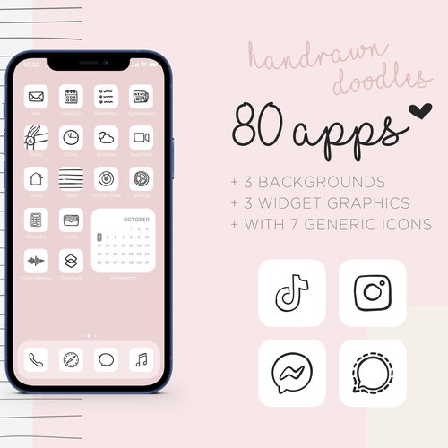 100 Essential Social Media & App Icons / Ios 14 App Icons / | Etsy