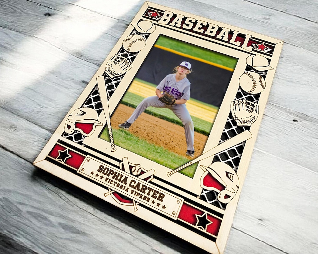 Personalized Baseball Picture Frame – Laser Cut Wood, Team Gift - Etsy