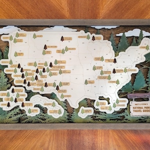 Personalized National Parks Travel Map Tracker: Family Adventure Sign