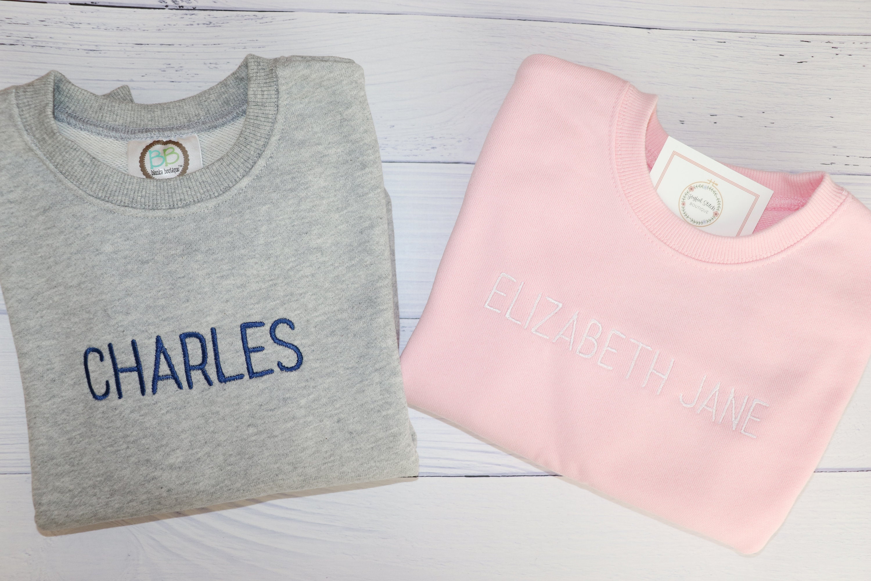 Personalized Embroidered Name Sweatshirt: Custom Cotton Sweatshirt