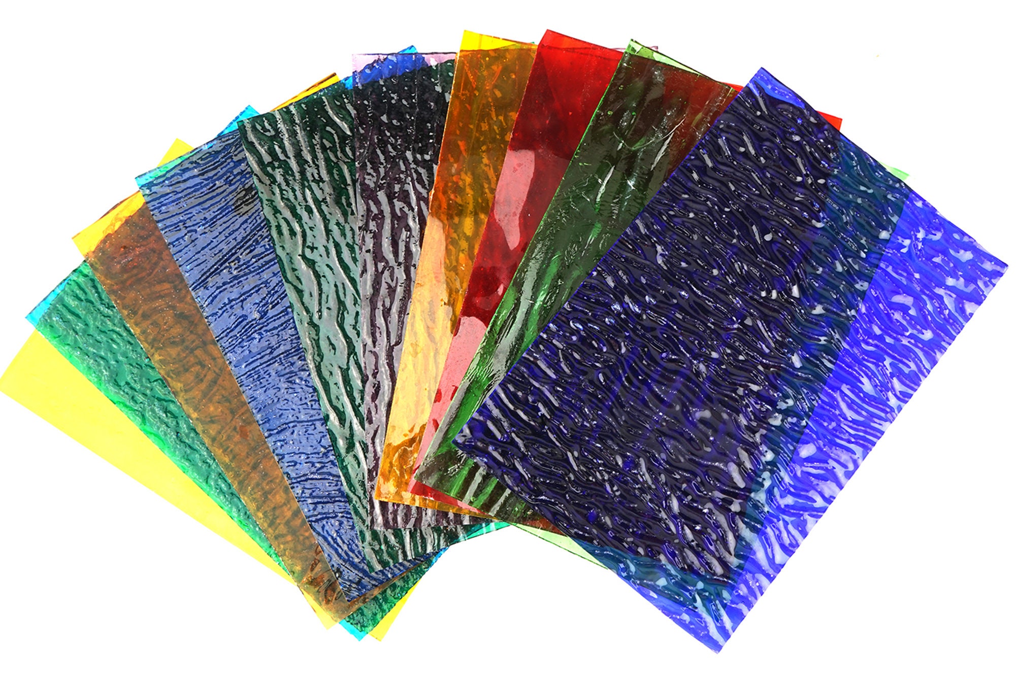 NUODITOS 12 Sheets Stained Glass Sheets, 4X 6 Cathedral Glass Art Glass,  Mosaic Glass Tiles for Crafts (Mixed Transparent)