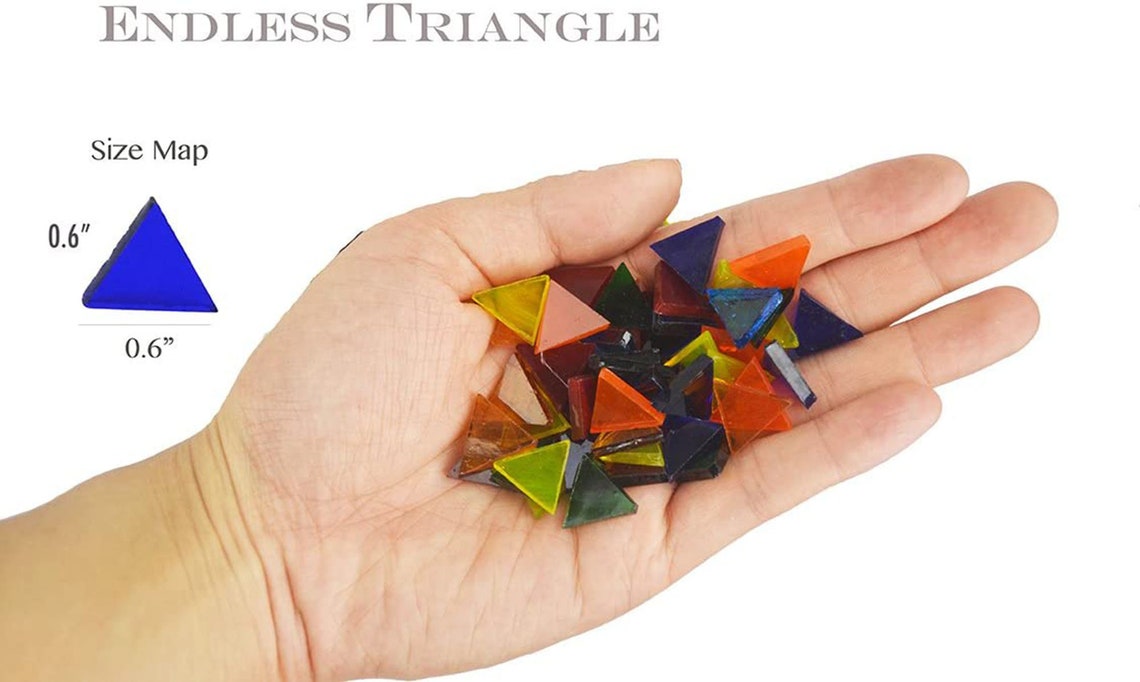 700 Pieces Stained Glass Triangle Mosaic Tiles Cathedral Glass ...