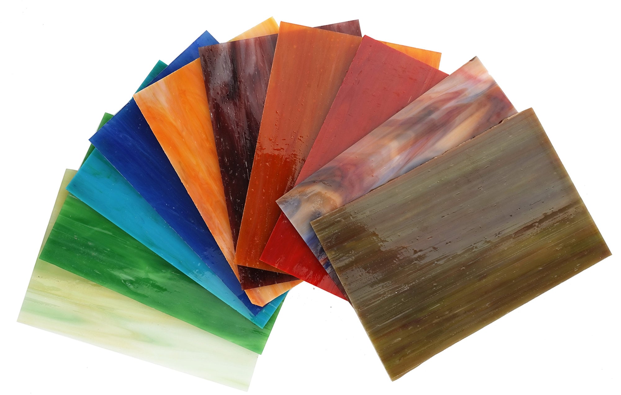 36 Sheets Opaque Stained Glass Bulk Variety Pack, 4 X 6 Inch Mosaic