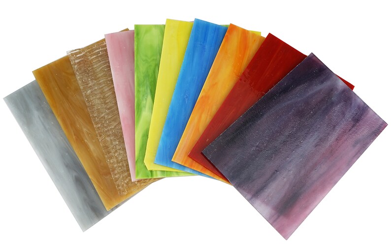 10 Sheets of Stained Glass Sheets 4x6 inch Variety Stained Etsy