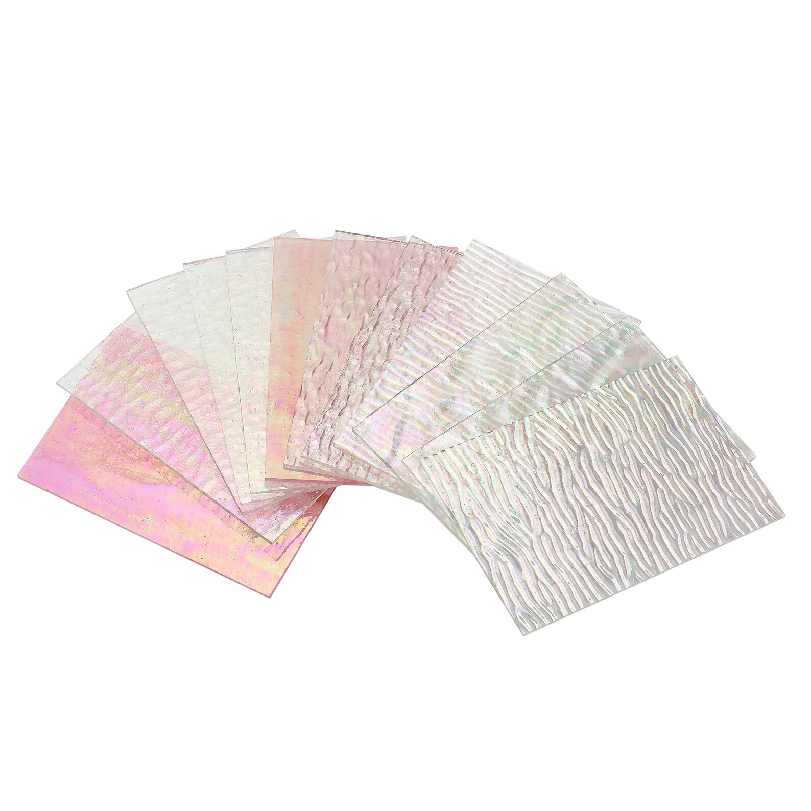 12 Sheets Iridescent Clear Textured Stained Glass Sheets 4x6 Etsy