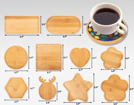10PCS Wooden Mosaic Bases, Assorted Shapes Mosaic Substrates for