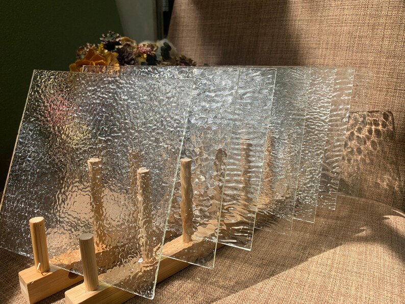 6x6 Inch Clear Textured Stained Glass Sheets Variety Etsy