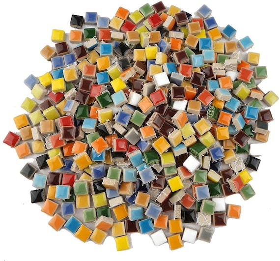 Buy 784 Pieces Colorful Ceramic Mosaic Tiles for Crafts, Tiny Square Glazed  Porcelain Pieces Sheets for Mosaics Online in India 