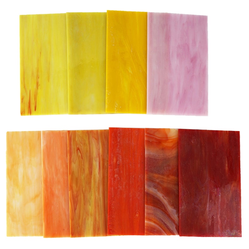 10 Sheets Variety Stained Glass Sheets Pack 4 x 6 inch Large Etsy