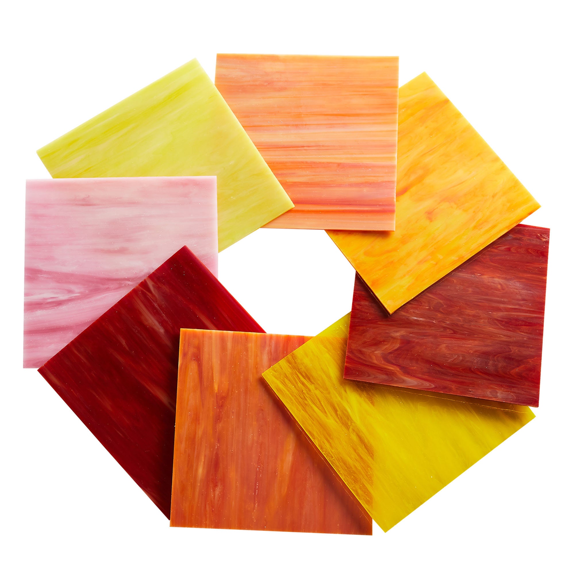 8 Sheets Stained Glass Sheets Red&yellow Variety Mixed Colors Etsy