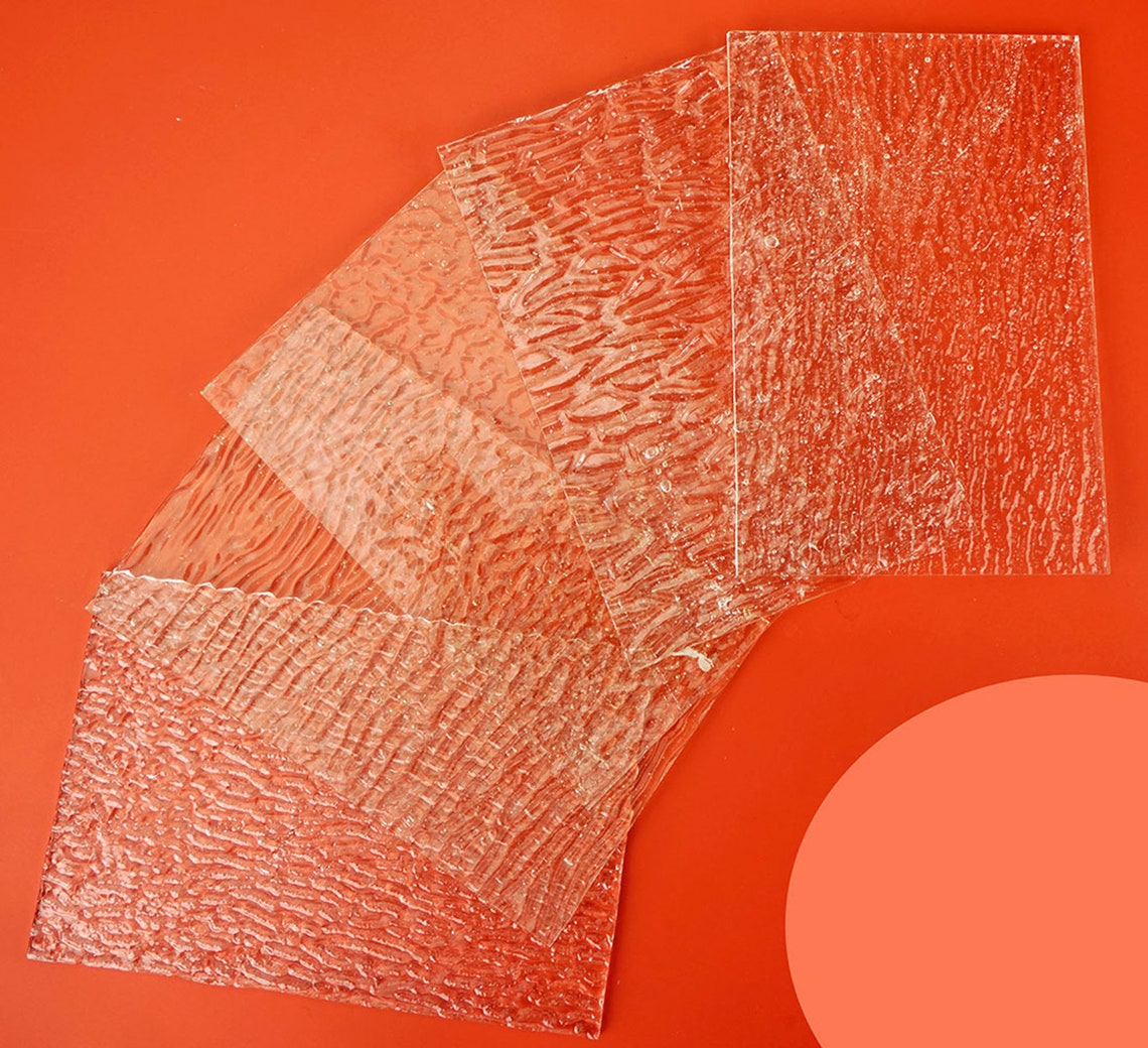 10 Sheets Clear Textured Stained Glass Sheets Pack 4 x 6 inch Etsy