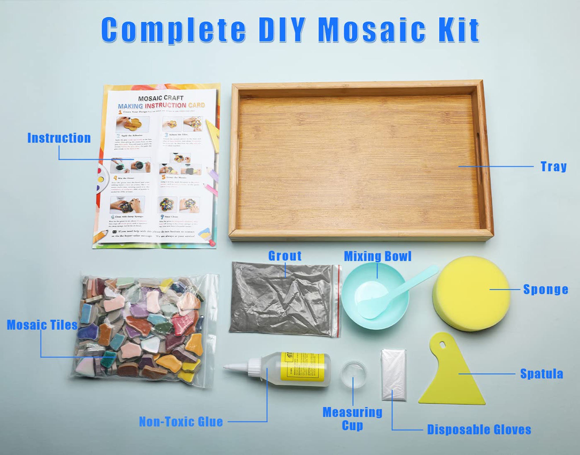  Jashlife DIY Mosaic Craft Draw Kits Mosaic Tiles Adult Art and  Craft Kit Make Your Own Mosaic Project Handmade Craft Draw Set with Stained  Glass Mosaic Tile Pieces for Gift and
