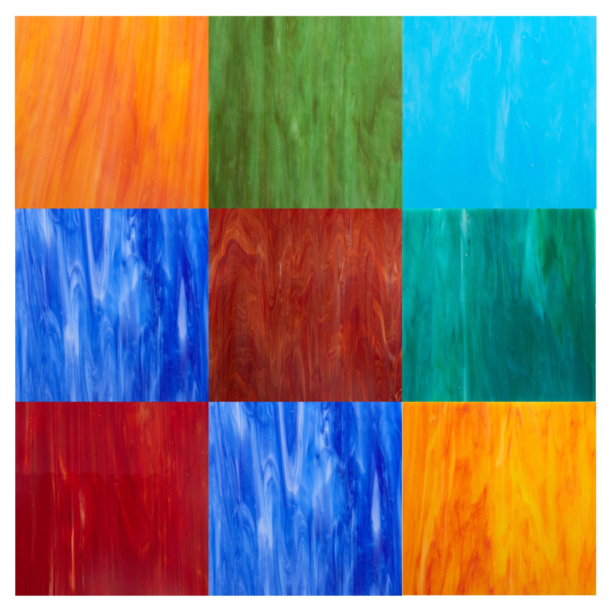 6x6 Inch Stained Glass Sheets Variety Rainbow Glass Packs Etsy