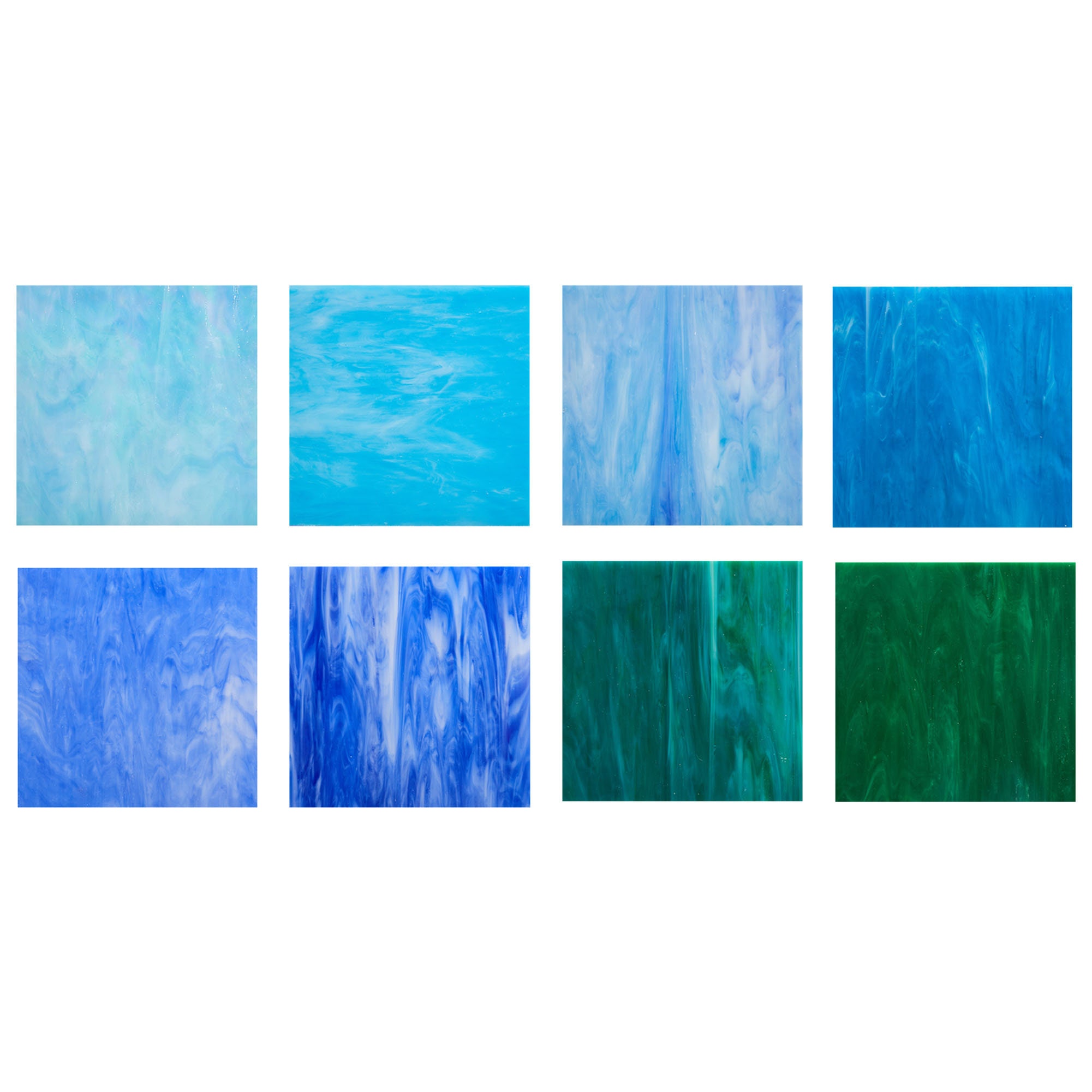 6x6 inch Blue Stained Glass Sheets Variety Mixed Colors Opaque Etsy