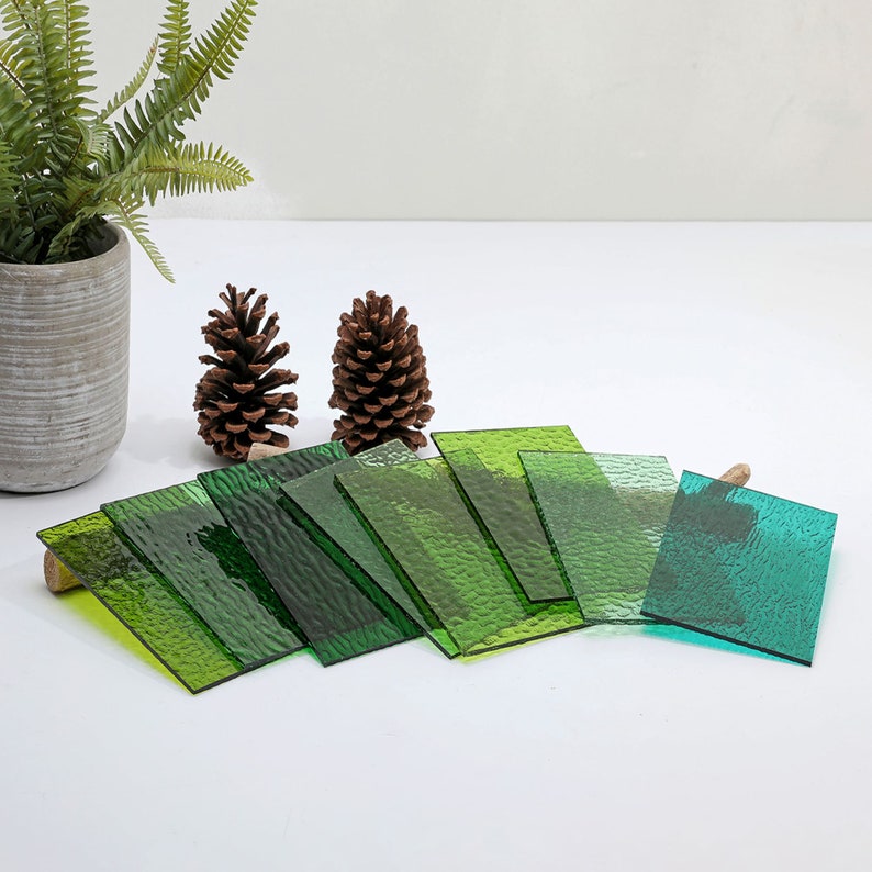 Green Transparent Stained Glass Sheets for Craft 6x4 Inch Etsy