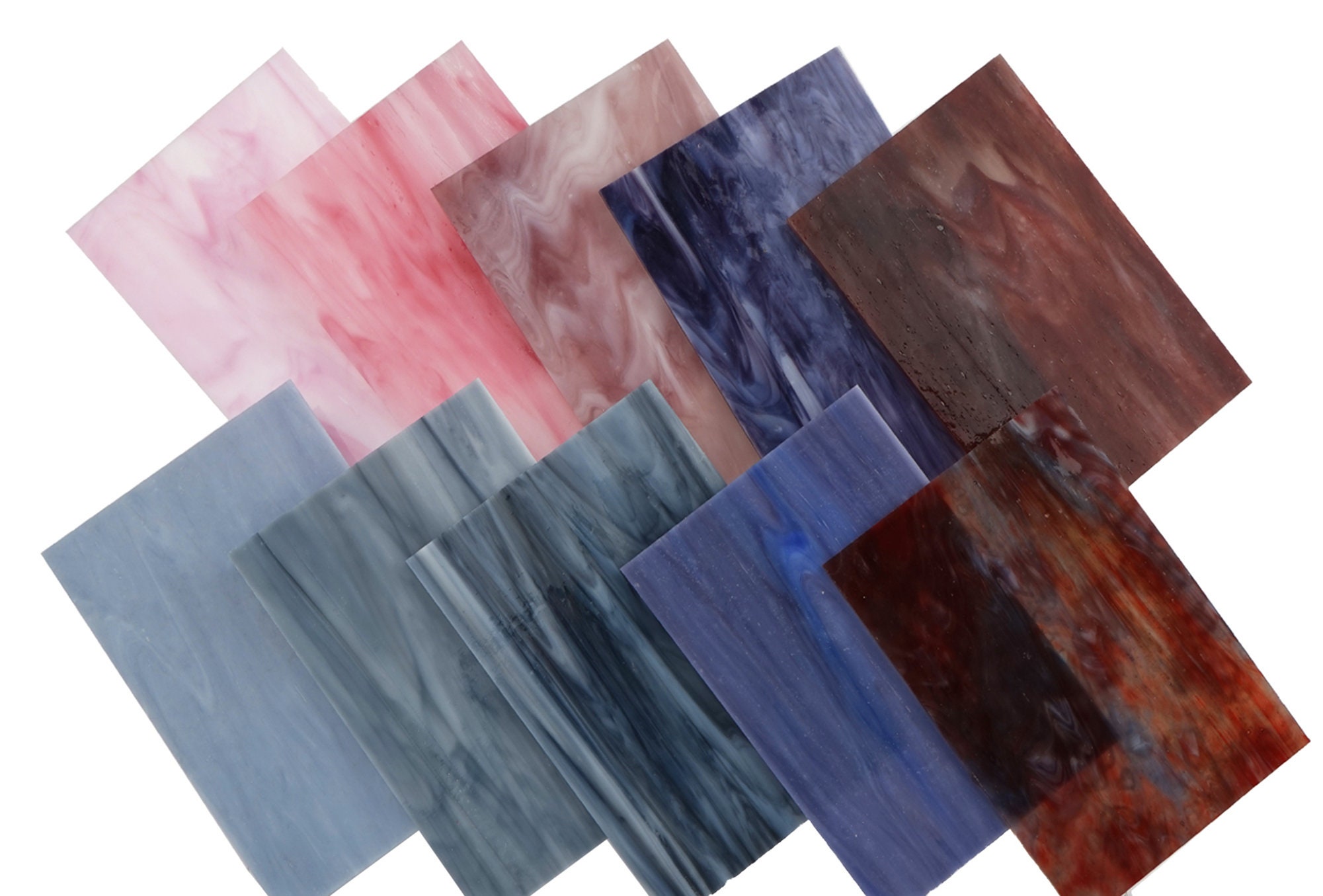 10 Sheetsvariety Stained Glass Sheets 4 X 6 Inch Opal Art Etsy