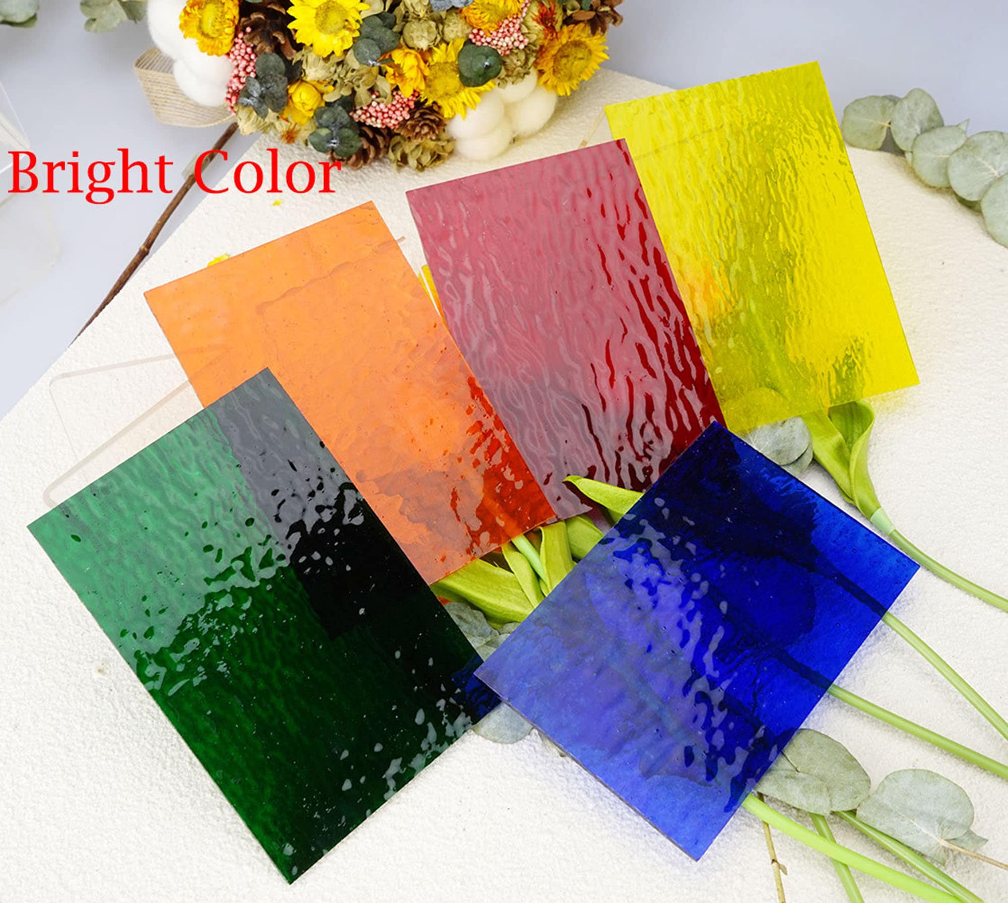 10 Sheets Variety Stained Glass Sheets Pack 4 X 6 Inch Large Etsy