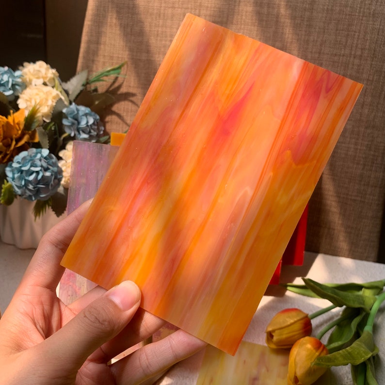 10 Sheets Variety Stained Glass Sheets Pack 4 X 6 Inch Large Etsy