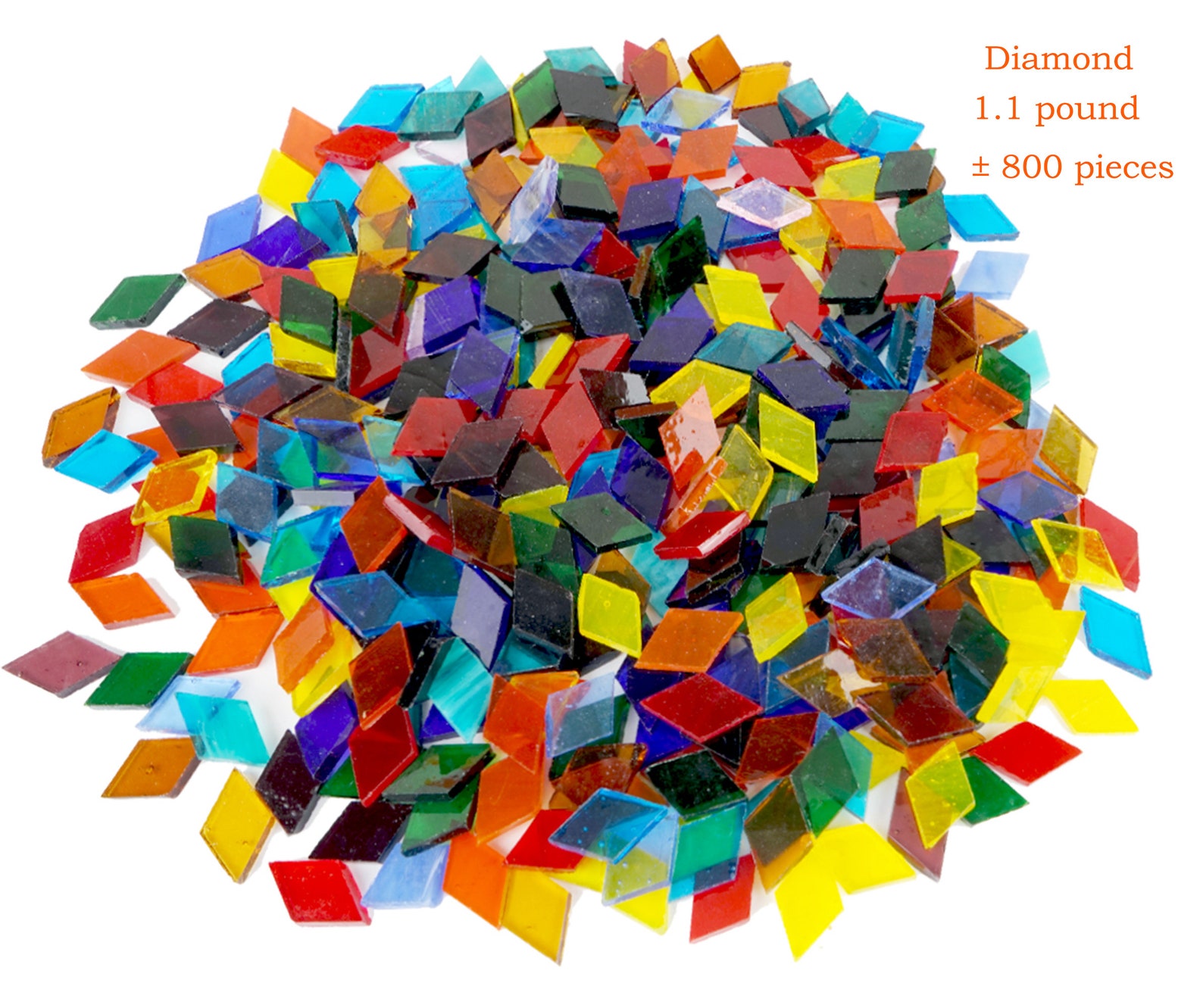 Lanyani Iridescent Glass Mosaic Tiles – 700 Pieces, 4 Shapes, 20+ Colors, Sparkly For Craft Projects