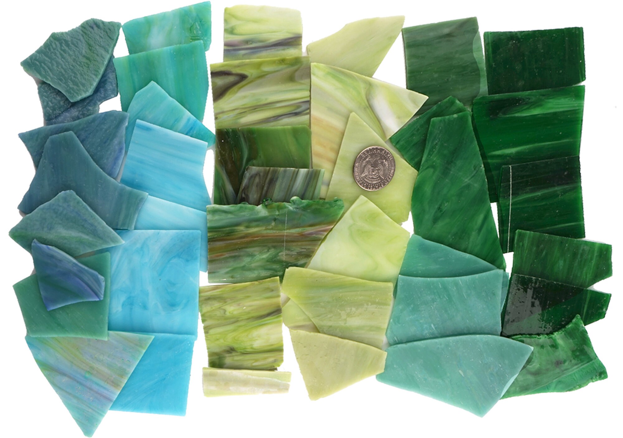 Green Mixed Stained Glass Scrap Pieces Sheets Glass Mosaic - Etsy