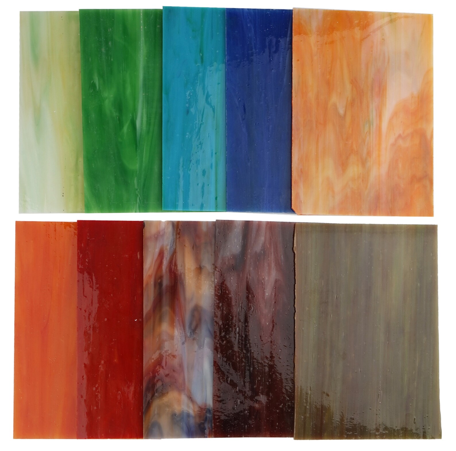 10 Sheets Variety Streaky Glass Packs 4 x 6 inch Cathedrals Etsy