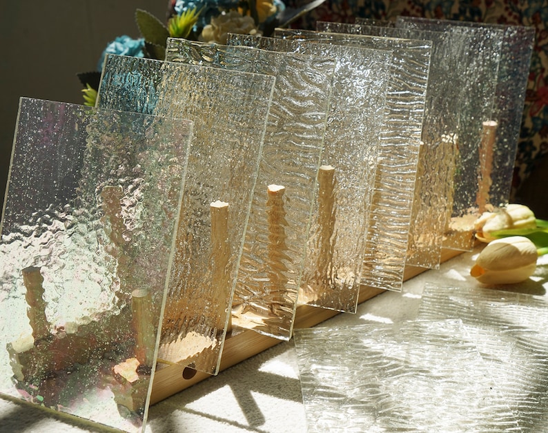 10 Sheets Clear Textured Stained Glass Sheets Pack 4 X 6 Inch Etsy Canada