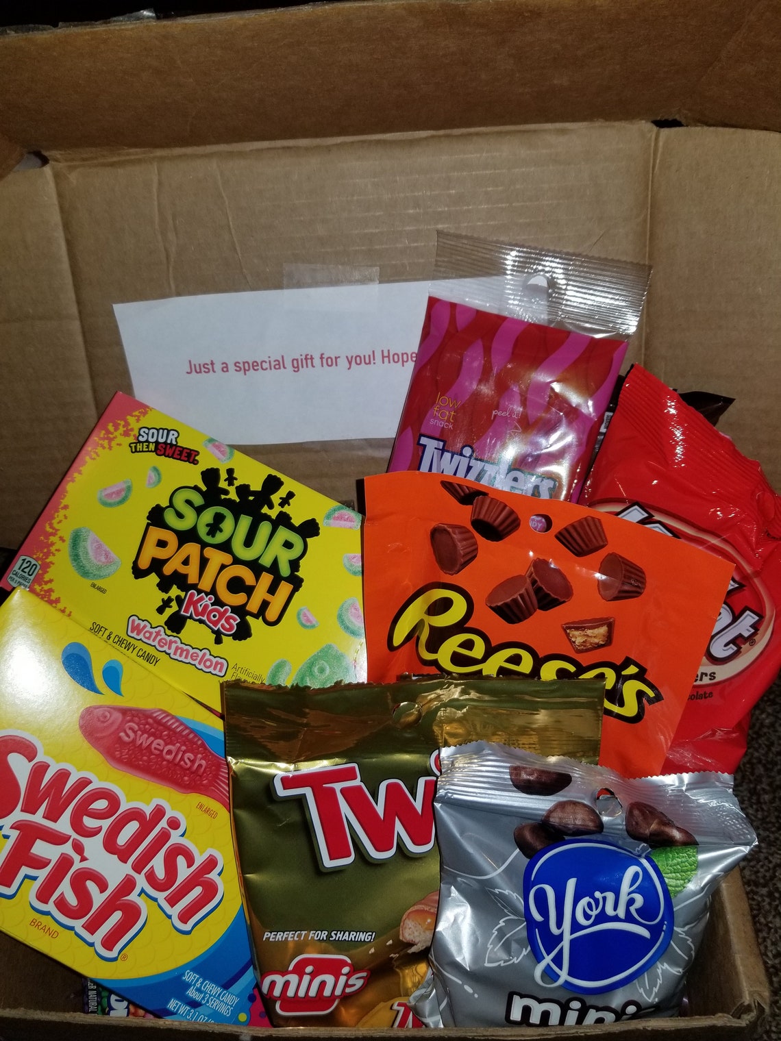 Candy gift box for any occasion with special gift note Etsy