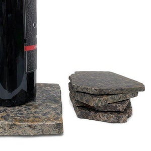 Leopard Rhyolite Stone Coasters 4 and Tray Set / Rustic Decor / Nature Inspired Decor Bild 1