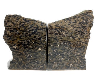 Leopard Rhyolite Stone Bookend Set- MEDIUM / Nature Decor / Stone Decor