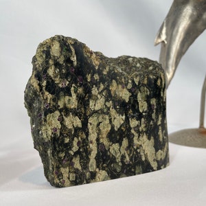 VERY RARE Diamond Ore Kimberlite Bookend Rock Display Garnet Peridotite image 8