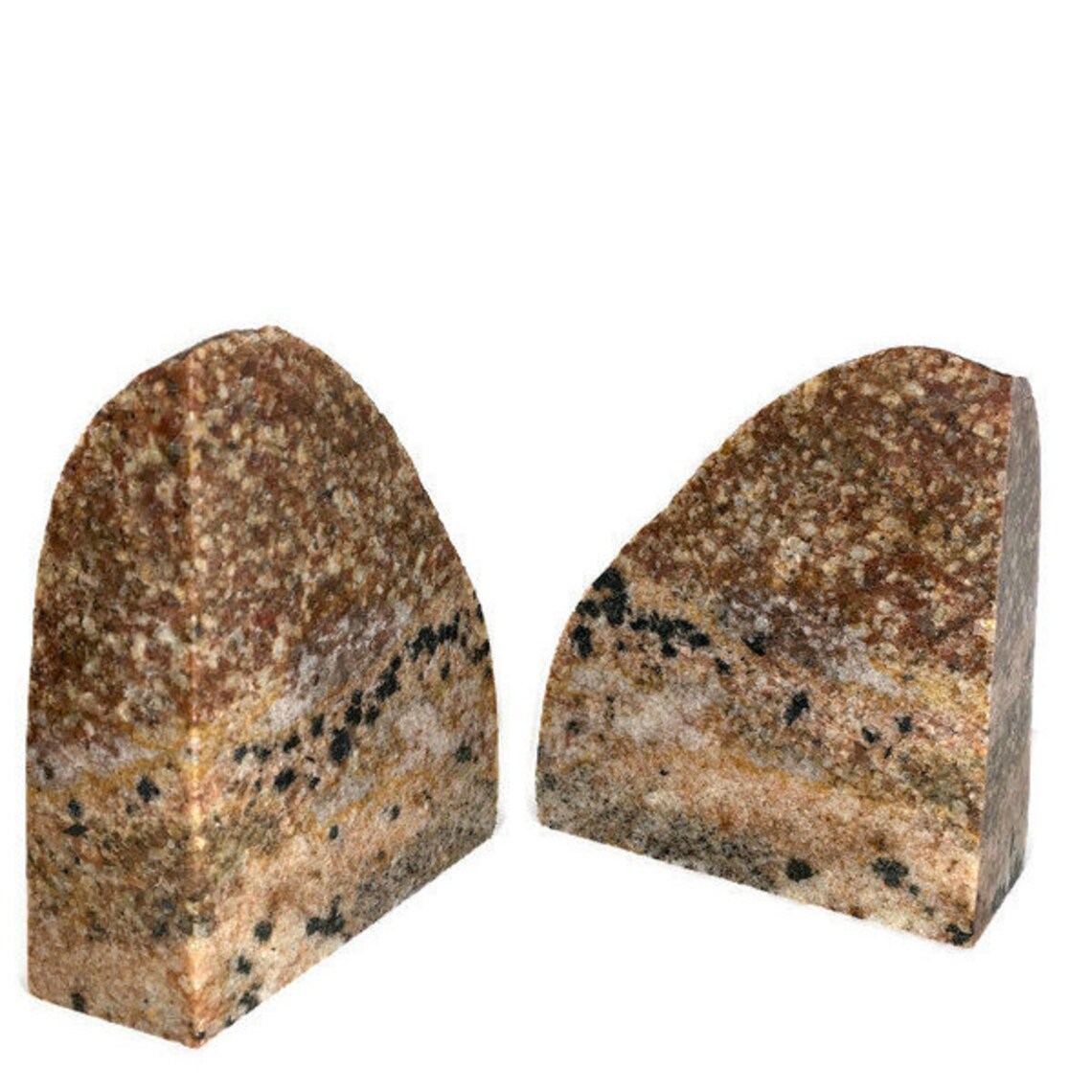 Colorful Granite Stone Bookend Set Large / Rustic Decor / - Etsy