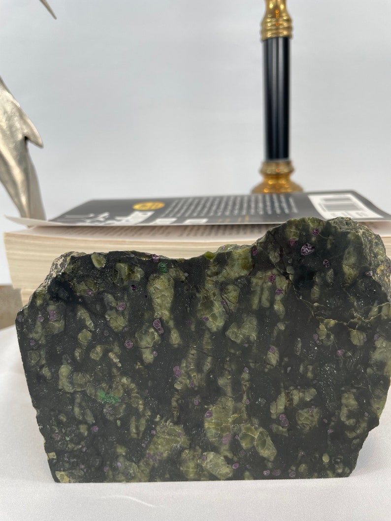 VERY RARE Diamond Ore Kimberlite Bookend Rock Display Garnet Peridotite image 2