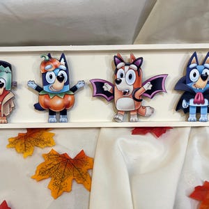 Bluey and Bingo Halloween Sign, Spooky Bluey Fall Decor, Funny Bluey Sign, Fall Home Decor Bluey Halloween Costume Picture, Wooden Sign