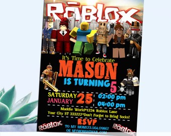Roblox Invitation Etsy - roblox birthday invitation with your character personalized 7th