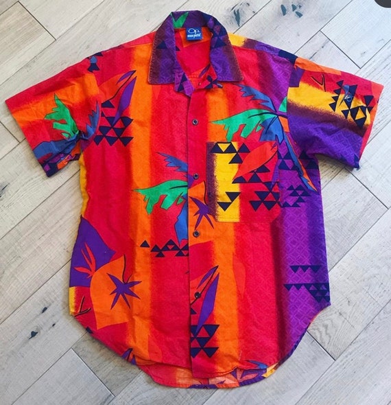 Ocean Pacific Abstract Hawaiian Shirt - image 1