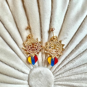 Ecuador earrings, Ecuador jewelry, Colombia jewelry, Engraved acrylic earrings, Ecuador Colombia Gift, Inca jewelry, Christmas gift idea