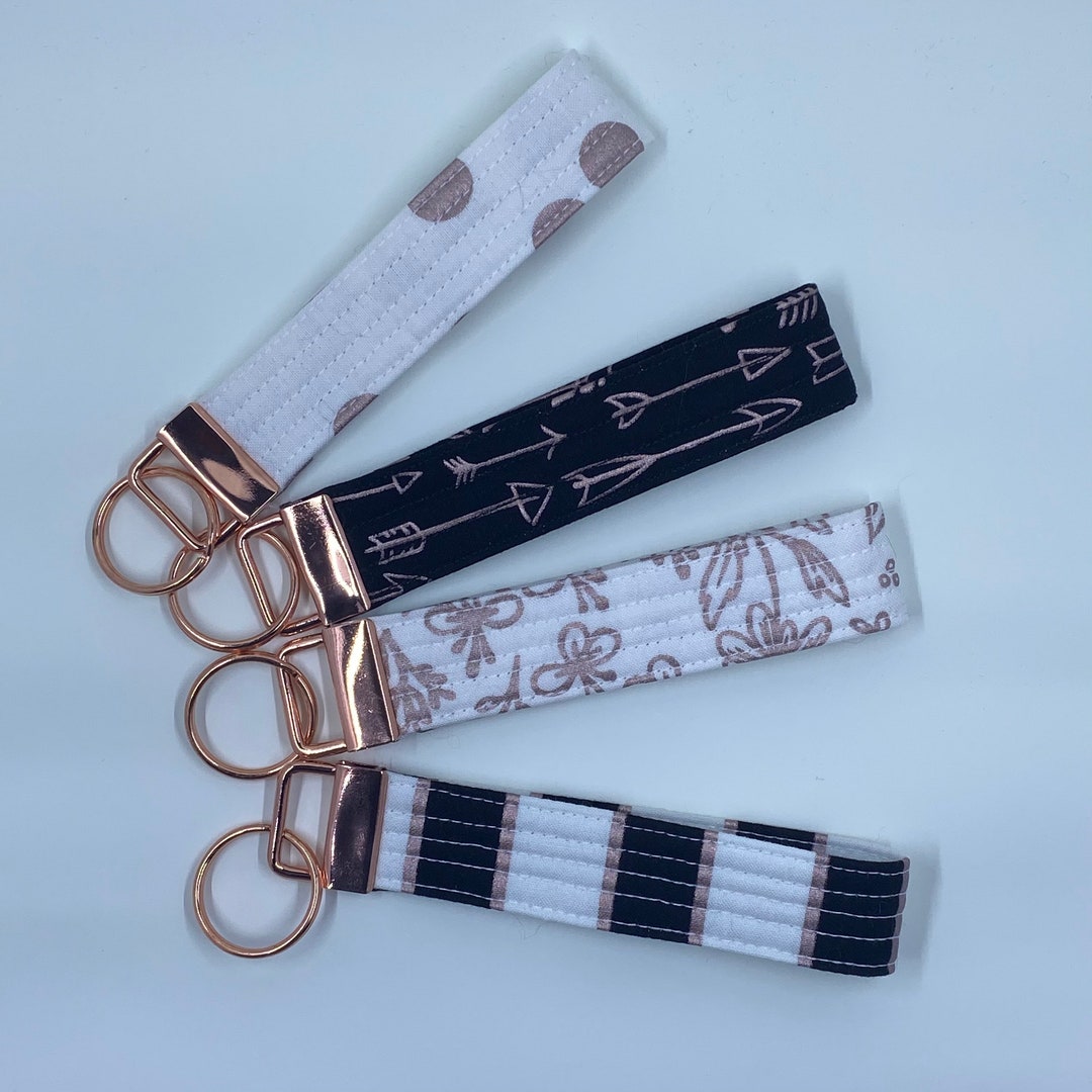Quilted Key Fob Rose Gold Etsy