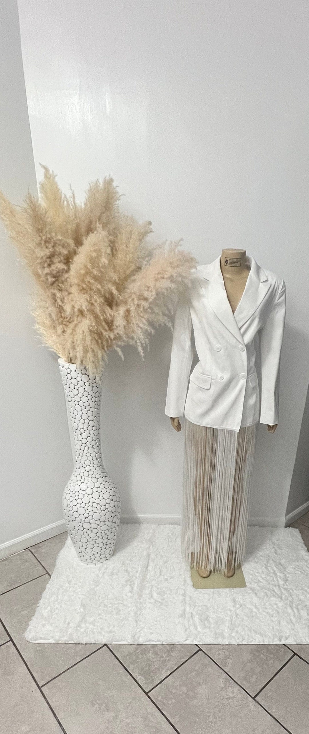 White Tassel Blazer Dress/ Only Piece Available Etsy