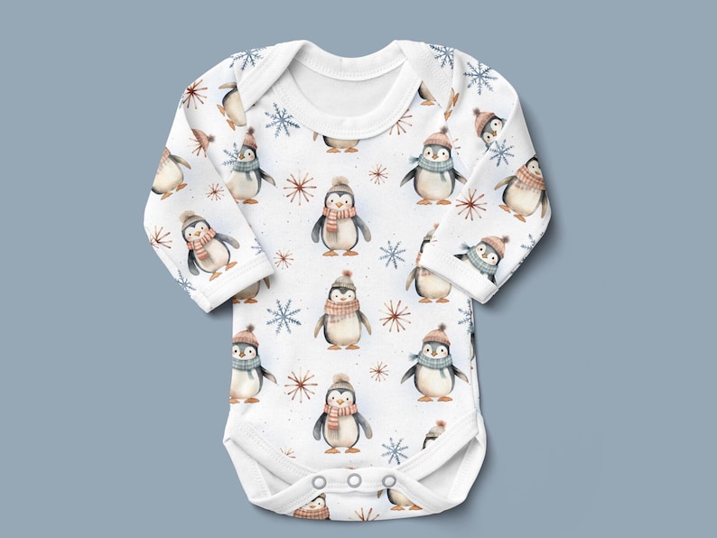 Cute Penguin, Animals pattern, Seamless Fabric Design, Repeat Tile image 2