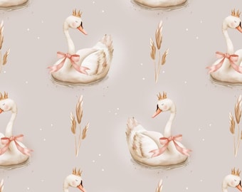 Patrón de tela de cisne: Diseño de ropa infantil bohemia (descarga digital)