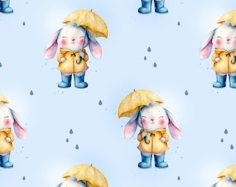 Patrón de tela de conejito: Diseño de ropa infantil con animales (descarga digital)
