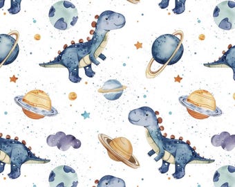 Dinosaurio, patrón espacial, dinosaurio lindo, patrón de animales, diseño de tela sin costuras, mosaico repetido