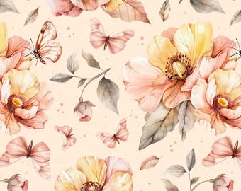 Patrón de tela floral: Diseño de ropa botánica (Descarga digital)