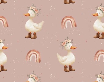 Patrón de tela de ganso: Diseño de ropa infantil bohemia, fondo empolvado (descarga digital)