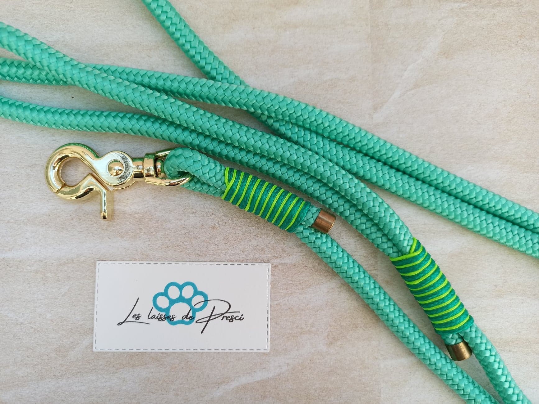 Classic'laisse 150, Laisse Pour Chien en Corde, Paracord Dog Leash, Chien, Promenade, Balade, Jade