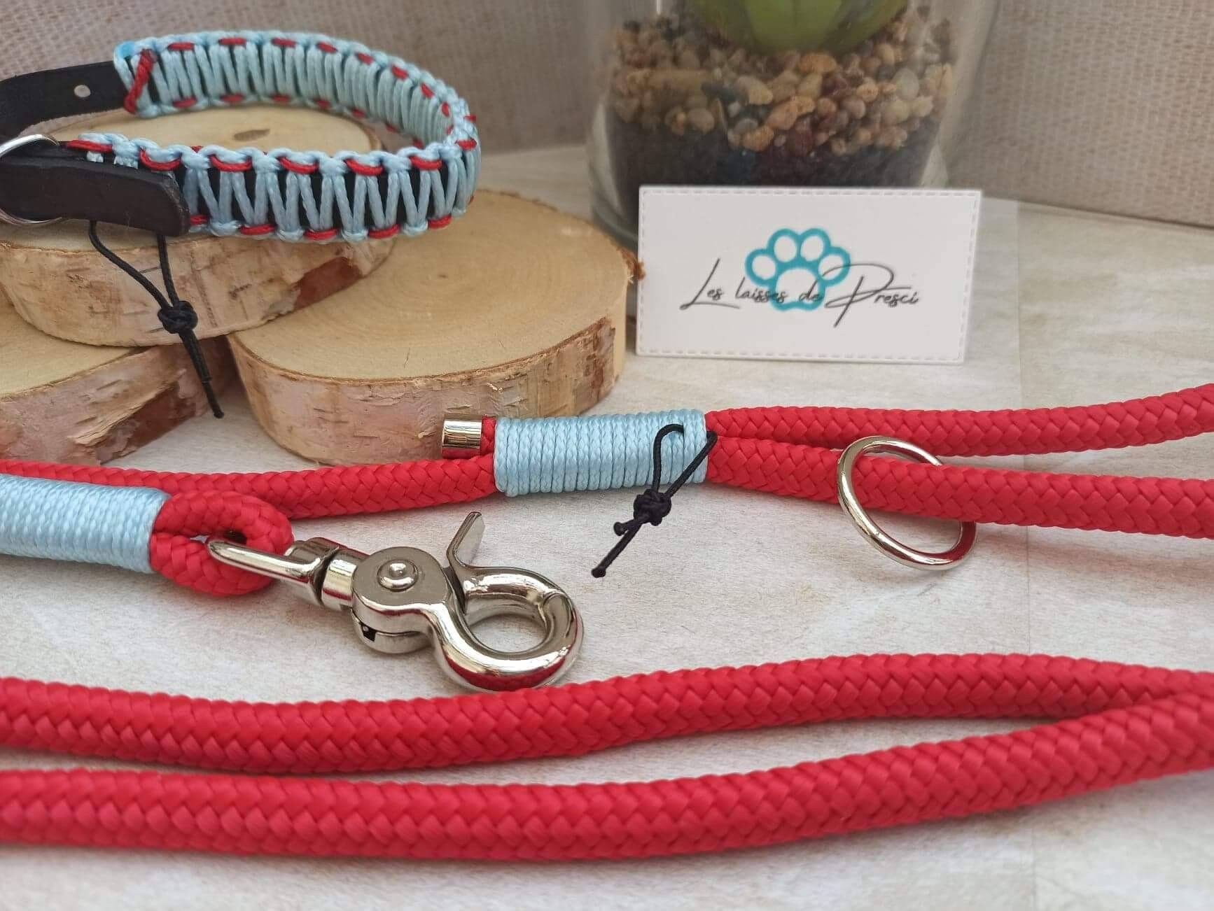 Ensemble Classic'laisse et Son Collier Assorti, Corde, Dog Leash, Paracorde Nevada