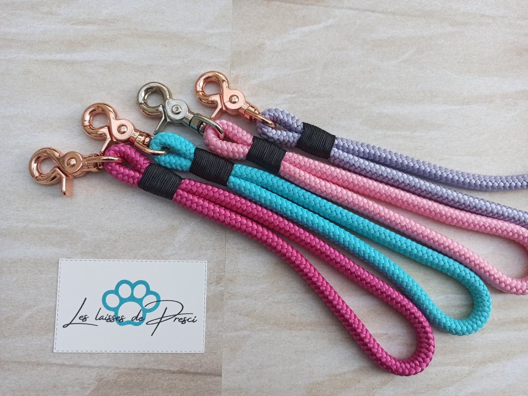 Poignée Modu'laisse, Laisse en Corde, Personnalisable, à Poignée Interchangeable, Couleur Au Choix